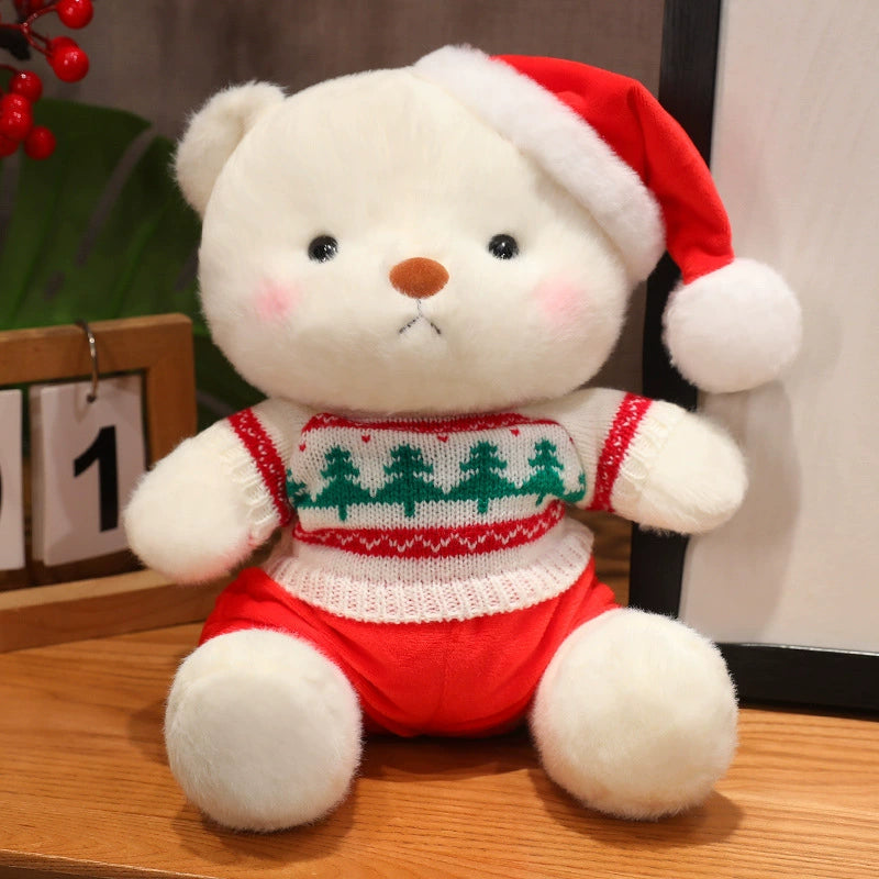 Girls' Christmas Gift Cute Practical Exquisite Movable Plush Doll Decorations Bear Doll Holiday Gift