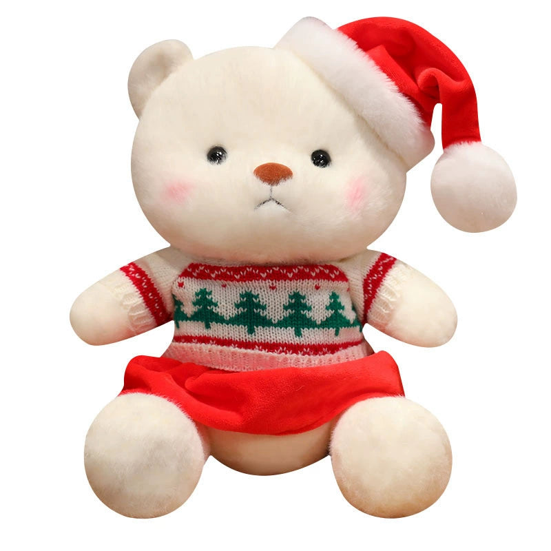 Girls' Christmas Gift Cute Practical Exquisite Movable Plush Doll Decorations Bear Doll Holiday Gift