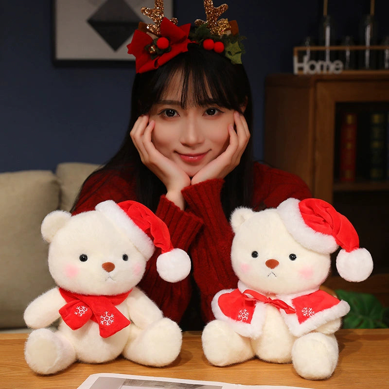 Girls' Christmas Gift Cute Practical Exquisite Movable Plush Doll Decorations Bear Doll Holiday Gift