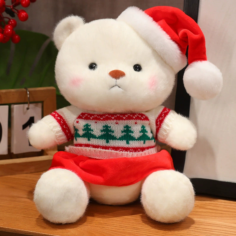 Girls' Christmas Gift Cute Practical Exquisite Movable Plush Doll Decorations Bear Doll Holiday Gift