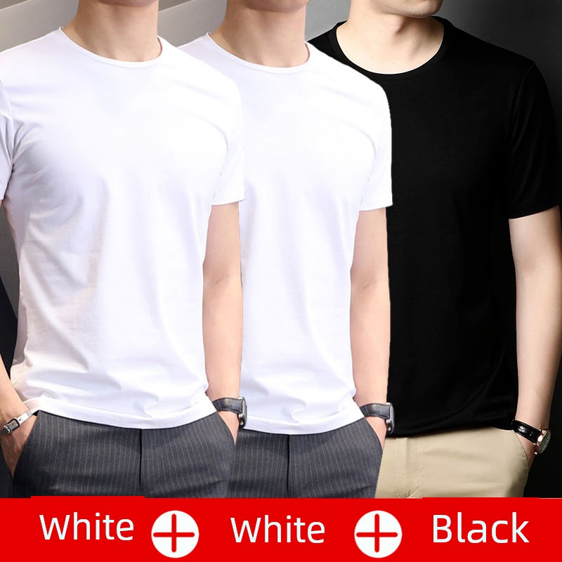 3-Piece Leak-Picking Youth Top Clothes round Neck Short Sleeve T-Shirt