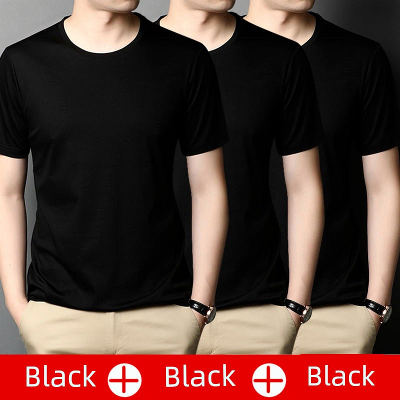 3-Piece Leak-Picking Youth Top Clothes round Neck Short Sleeve T-Shirt