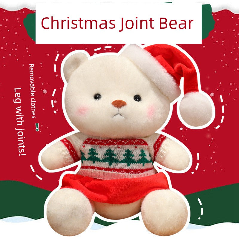 Girls' Christmas Gift Cute Practical Exquisite Movable Plush Doll Decorations Bear Doll Holiday Gift