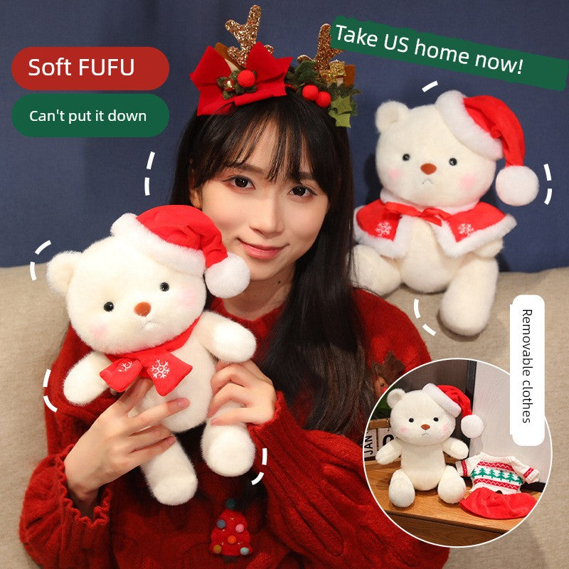 Girls' Christmas Gift Cute Practical Exquisite Movable Plush Doll Decorations Bear Doll Holiday Gift