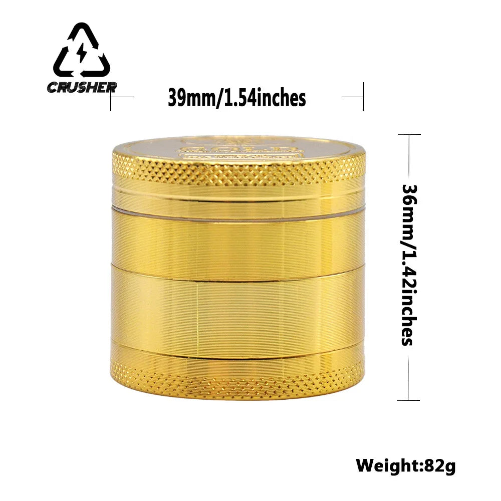 40mm 4-Layer Zinc Alloy Herbal Herb Tobacco Grinders for Smoking Metal Tobacco Cutting Pipe Accessories Tobacco Pipes Herb Mills