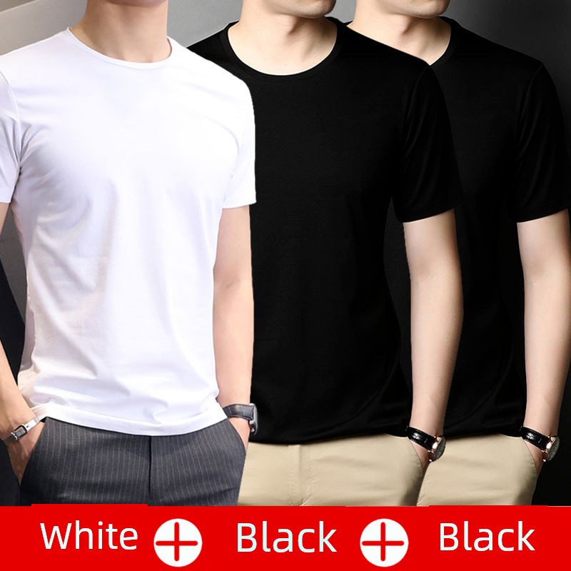 3-Piece Leak-Picking Youth Top Clothes round Neck Short Sleeve T-Shirt